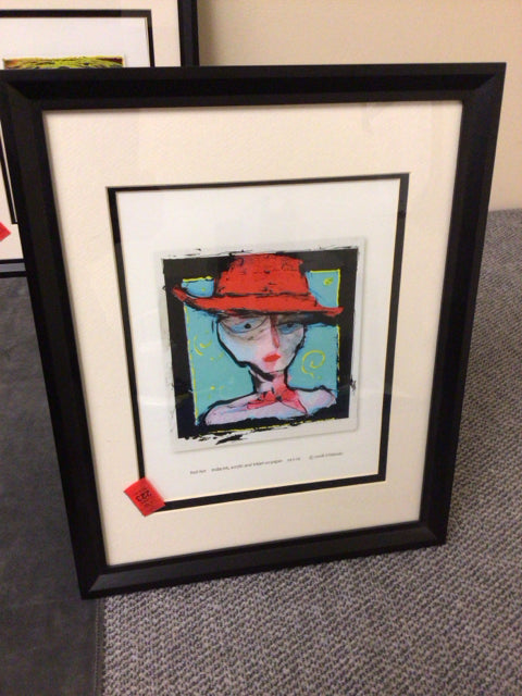 12 3/8" X 15 3/8" Black Standing Framed Female Face Print