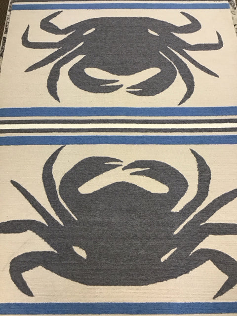 4.11'x7.5' Gray Crab Stripe Rug