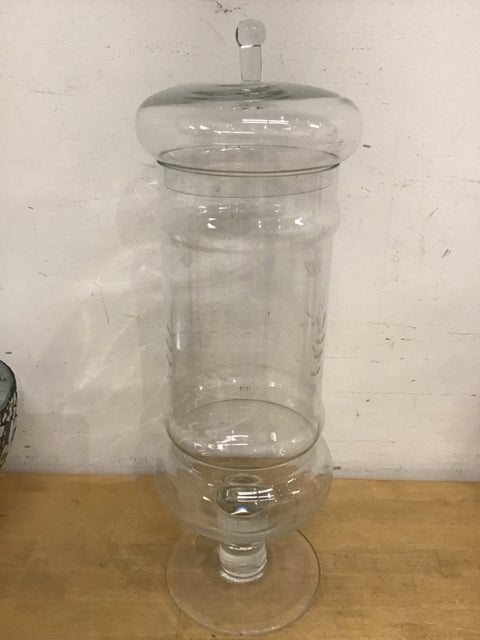18" Clear Glass W/Frosted Flowers Hurricane