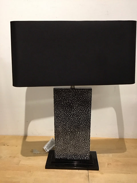 27" Black & White Spotted Lamp