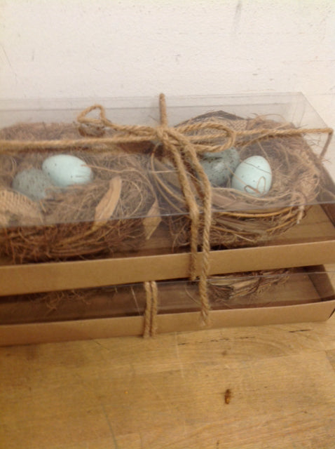 Set Of 4 Birds Nest W Eggs