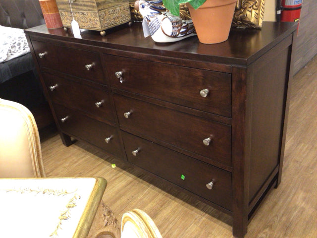 Bassett Six Drawer Wood Dresser W/Mirror