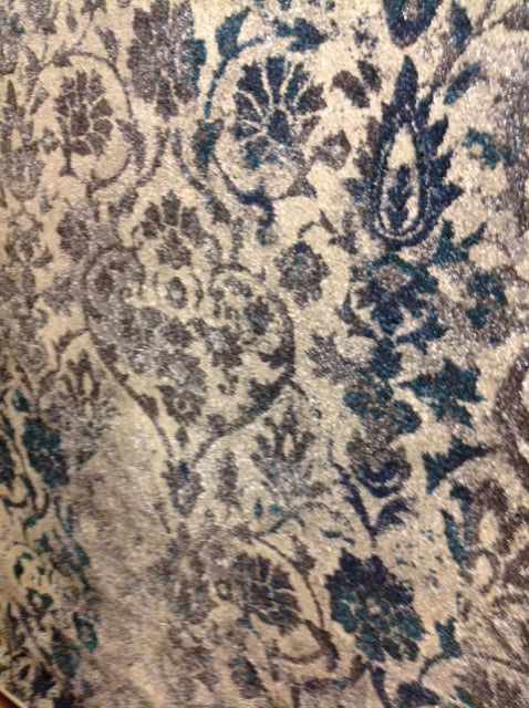 Rug- 5' X 7.5' Teal & Grey Print