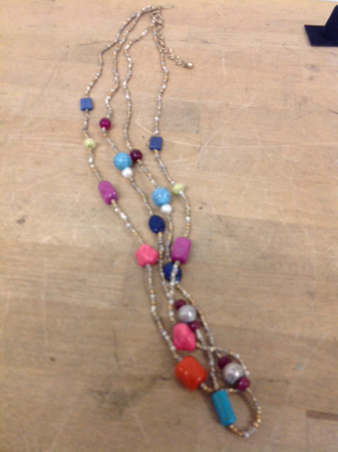Necklace- Gold Beaded Stones