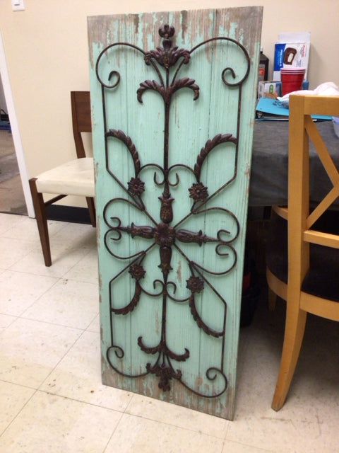 17" X 42" Distressed Wood & Metal Wall Decor