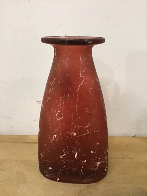 12" Red Painted Vase