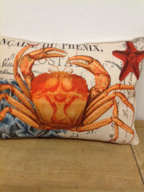 Pillow- 18" Burlap Crab