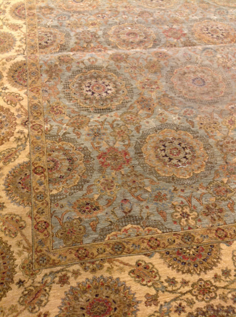 Rug- 9' X 12' Green & Gold Print