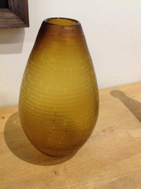 Vase- 13" Amber Glass