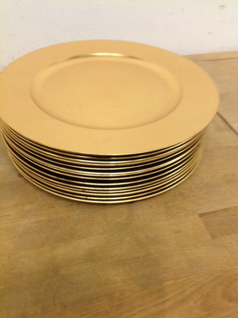 Chargers- Set Of 12 Gold Lacquer