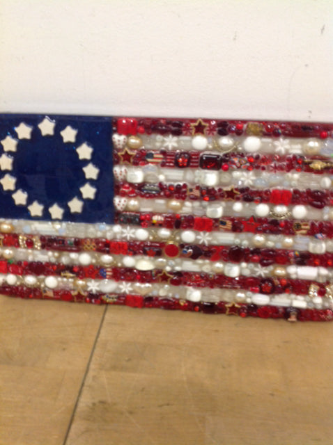 9" X 16" American Flag By Susan David