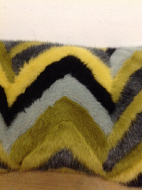 Pillow- 18" Green & Blue Faux Fur Print