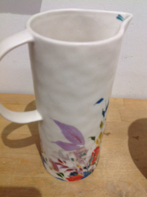 9" Anthropologie Painted Ceramic Pitcher