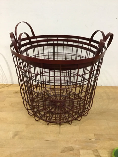 Set Of 3 Merlot Metal Baskets