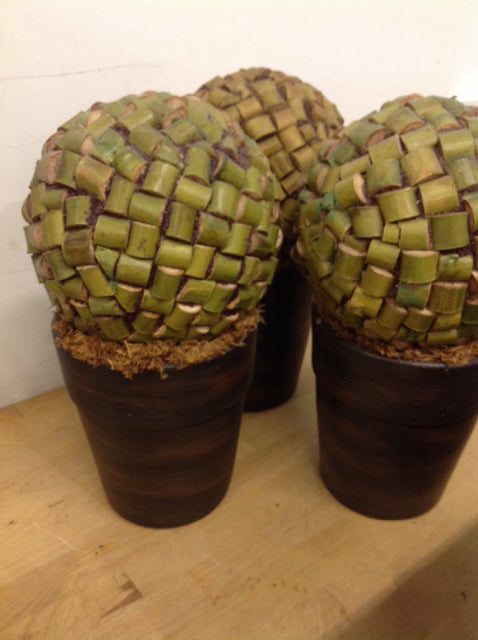 Set Of 3 Green Topiaries
