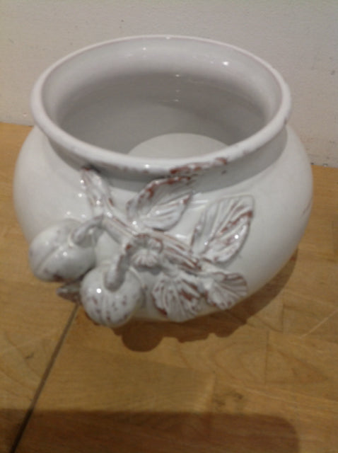 Vase- 6" White Ceramic Fruit
