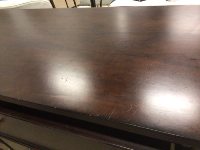 AS-IS Dark Wood Six Drawer Dresser(Scratches/Knicks)