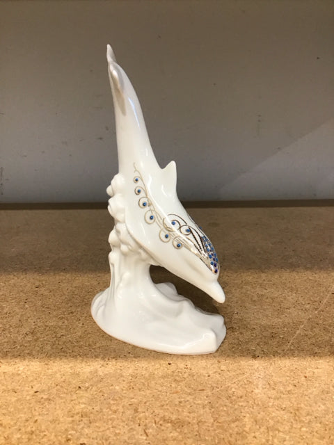 7" Lenox White W/Gold Dolphin