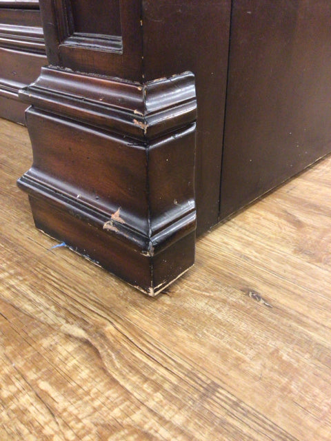 AS-IS Hooker Dark Wood Display Cabinet