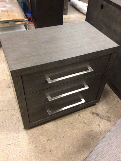 Dark Grey Three Drawer Nightstand