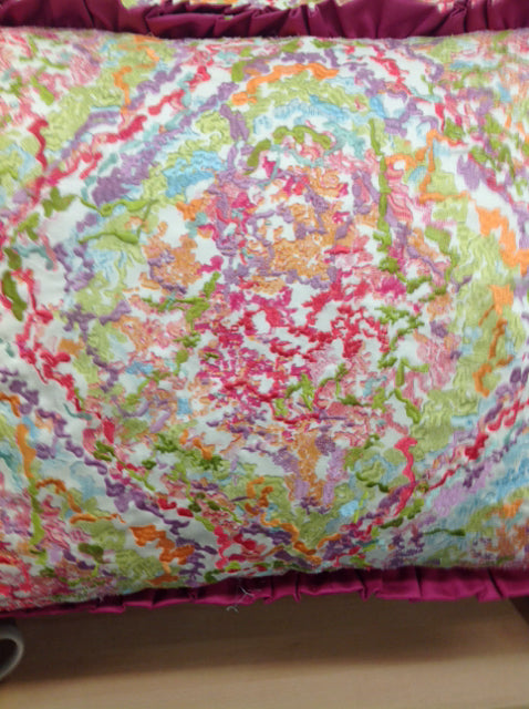 Pillow-.26" Multi Color Pink Ruffle