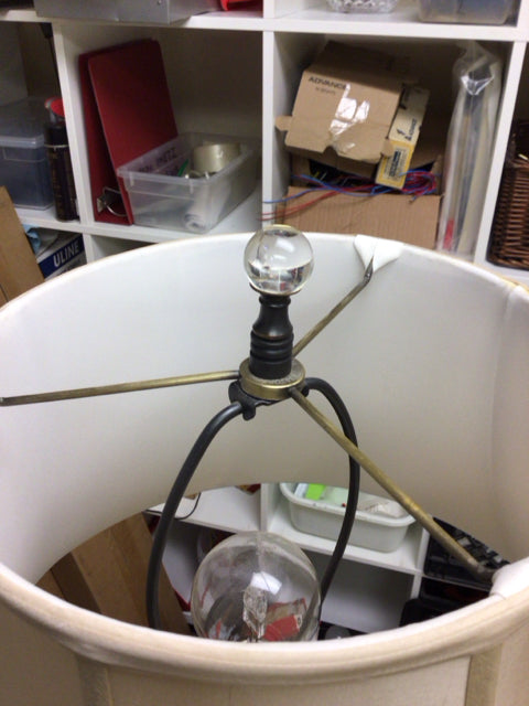 AS-IS RH Floor Lamp W/Shade(Finial Chipped/Missing Top)