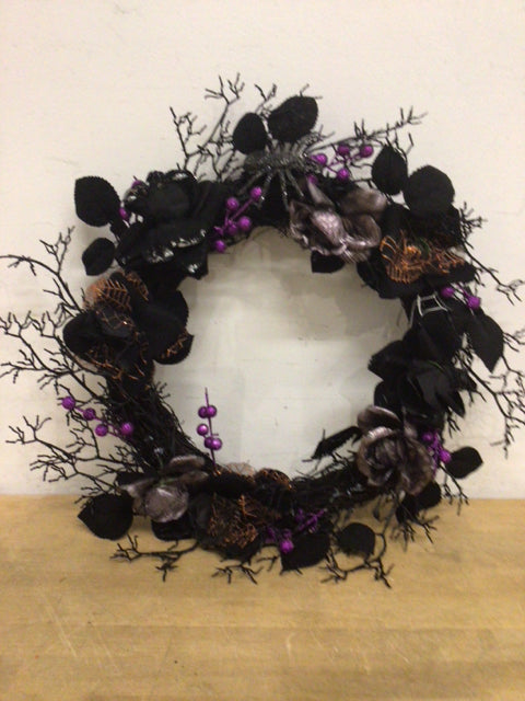 Black/Purple Halloween Wreath
