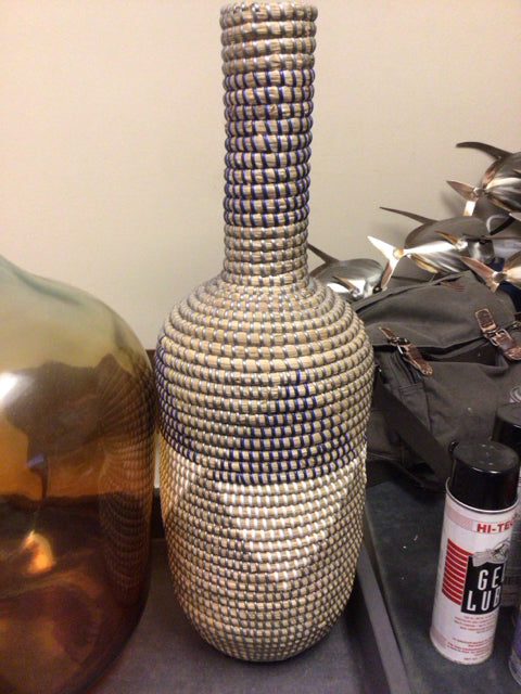 24 1/2" Beige Woven Vase