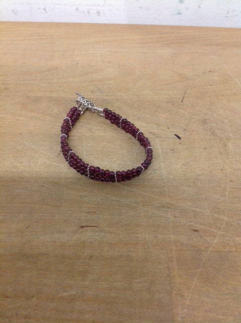 Bracelet- 3 Strand Garnet
