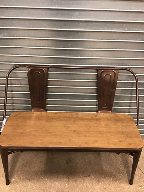 Bronze Metal & Wood Bench