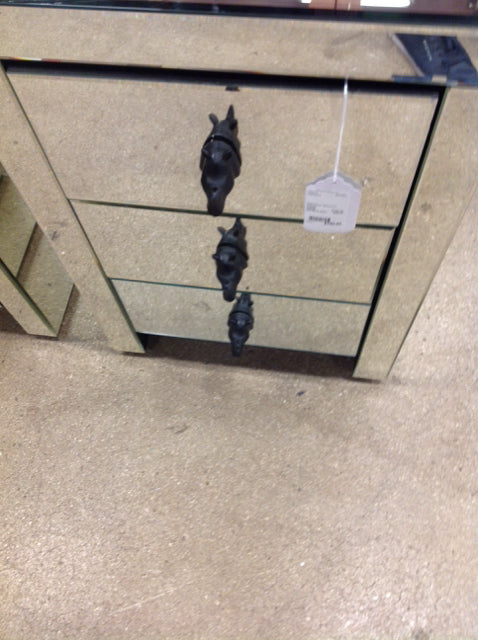 Nightstand- Mirrored 3 Drawer