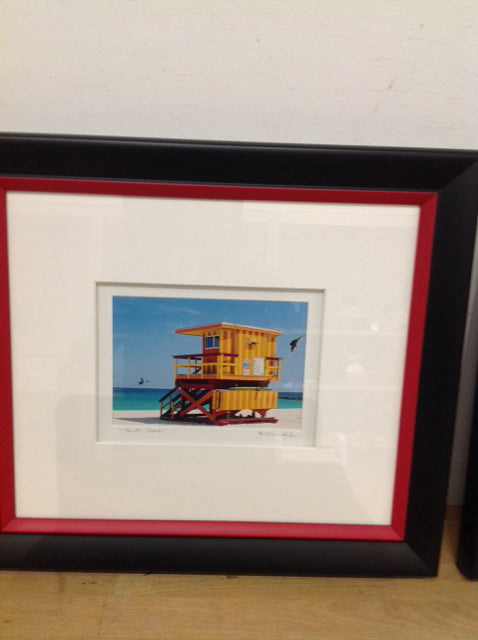 14" X 16" Signed " South Beach " Lifeguard Stand