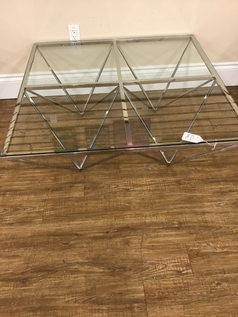 Chrome W/Glass Coffee Table