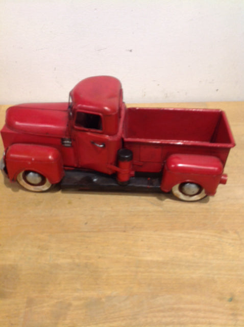 12" Vintage Red Metal Truck