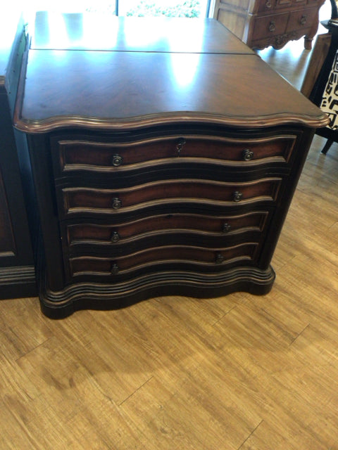 Hooker Dark Wood Two Drawer File Cabinet W/Keys
