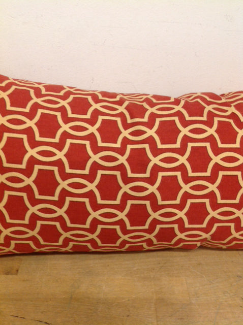 Pillow- 24" Rust & Gold Geo Print