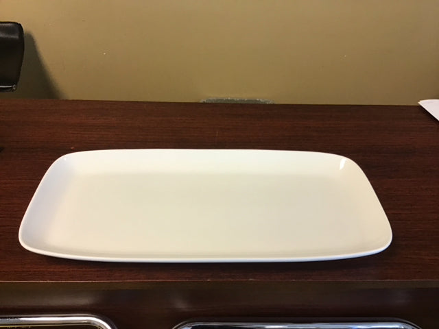 21.5"x10" White Ceramic Tray