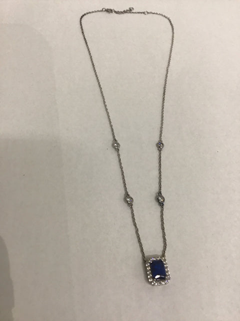 Bulgari Lke Sapphire CZ 18" 925 Necklace