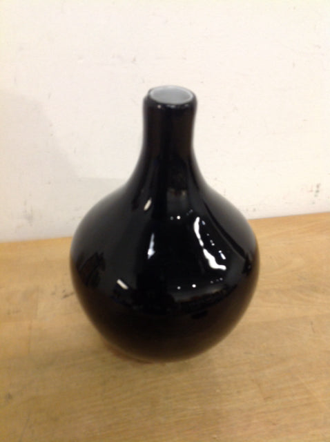 Vase- 9" Black Ceramic