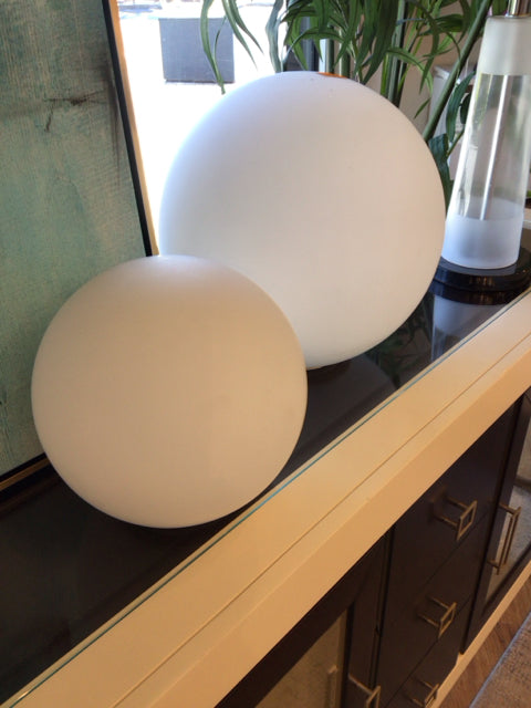 Pair Of Artemide Dioscuri Globe Floor Lamps