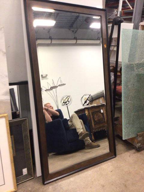 40" X 74 1/8" Legacy Classic Brown Wood Framed Beveled Mirror