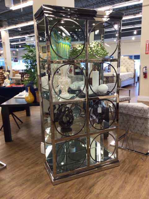 AS-IS I Love Rings Circular Glass Display Cabinet