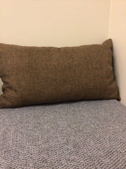 Brown Fabric Lumbar Pillow