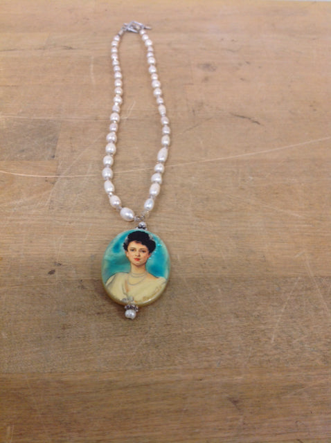 Necklace- Pearls W Russian Pendent