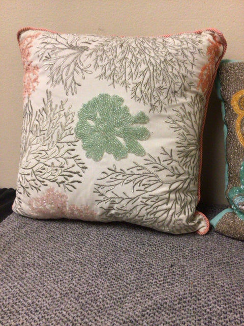 Pier 1 Coral Pattern Pillow