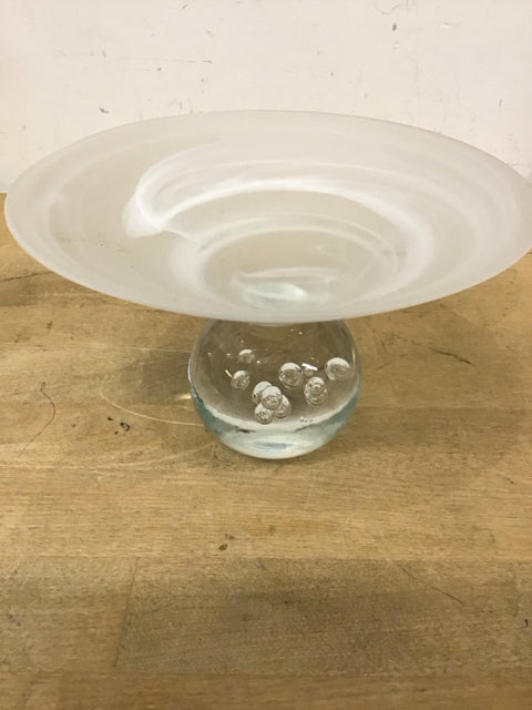 7" Frosted Swirl Glass Bowl