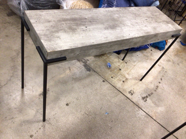 47 1/4" X 13 3/4" Grey Wood & Metal Console Table