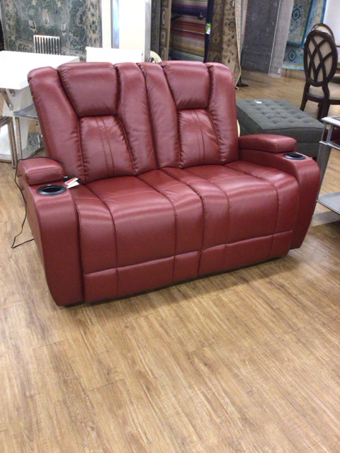 Red Vinyl Love Seat