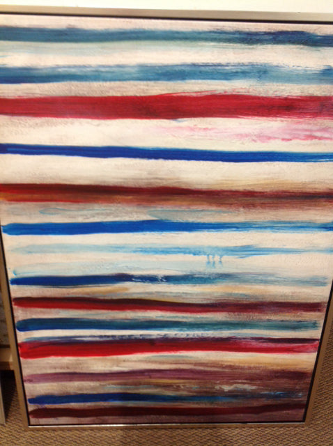 38" X 50" Multi Color Stripe Canvas