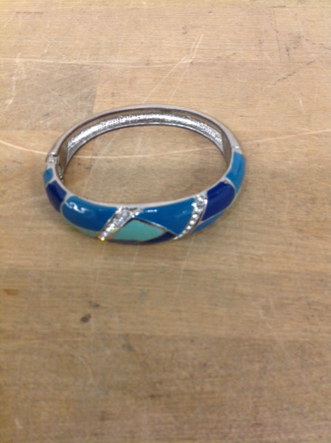 Bracelet Aqua/Bue/Silver Rhinestone
